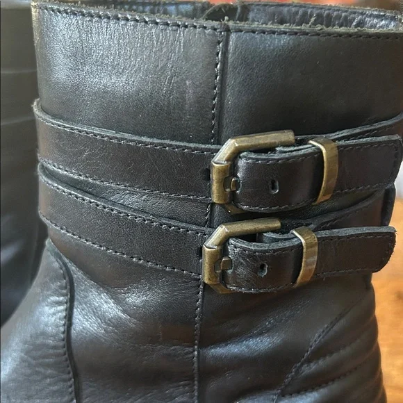 Fabianelli Black Leather double strap moto boot - Picture 2 of 8